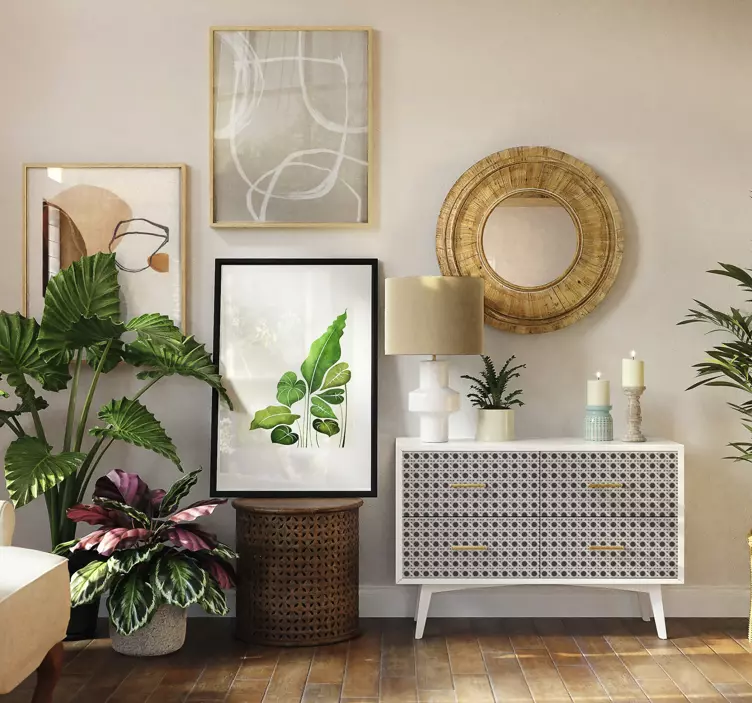 αυτοκόλλητο έπιπλα σύγχρονο μοτίβο φύλλων - TenStickers