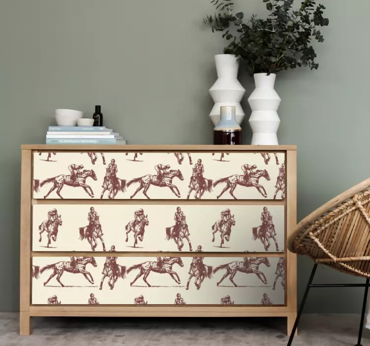 αυτοκόλλητο έπιπλα μοτίβο ιππικού μοτίβου - TenStickers