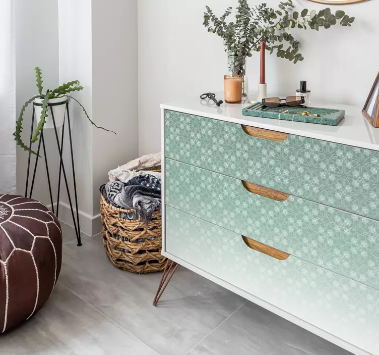 αυτοκόλλητο έπιπλα λουλουδάτο μοτίβο ξεθωριάσματος - TenStickers