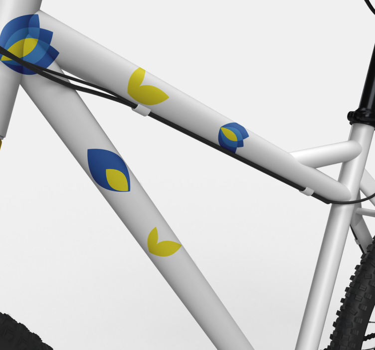 αυτοκόλλητο με λεπτό μπλε λουλούδια ποδήλατο - TenStickers