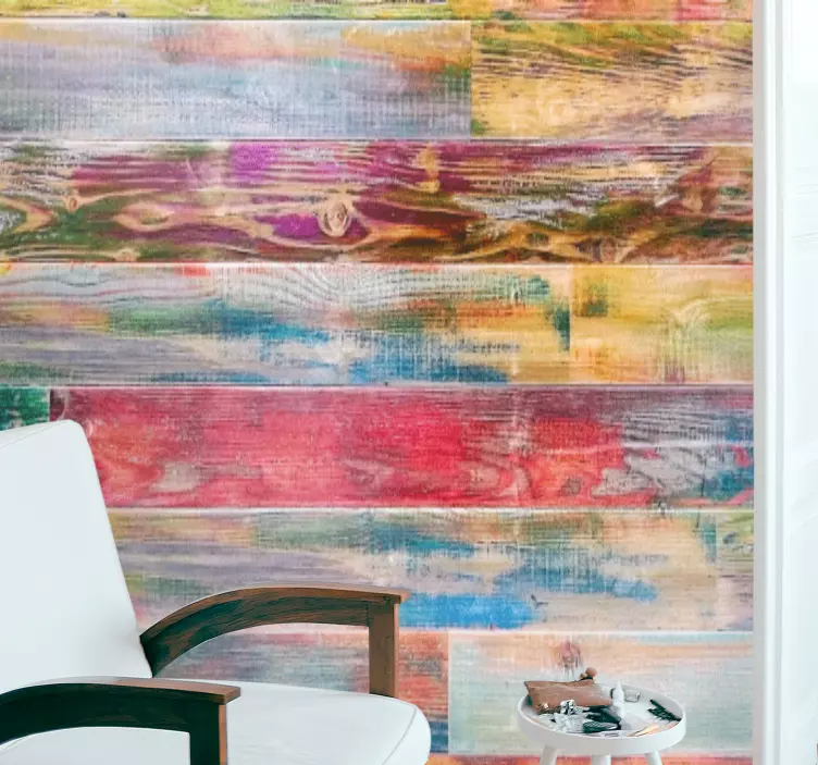 διαφορετικό χρώμα ξύλινες σανίδες από βινύλιο - TenStickers