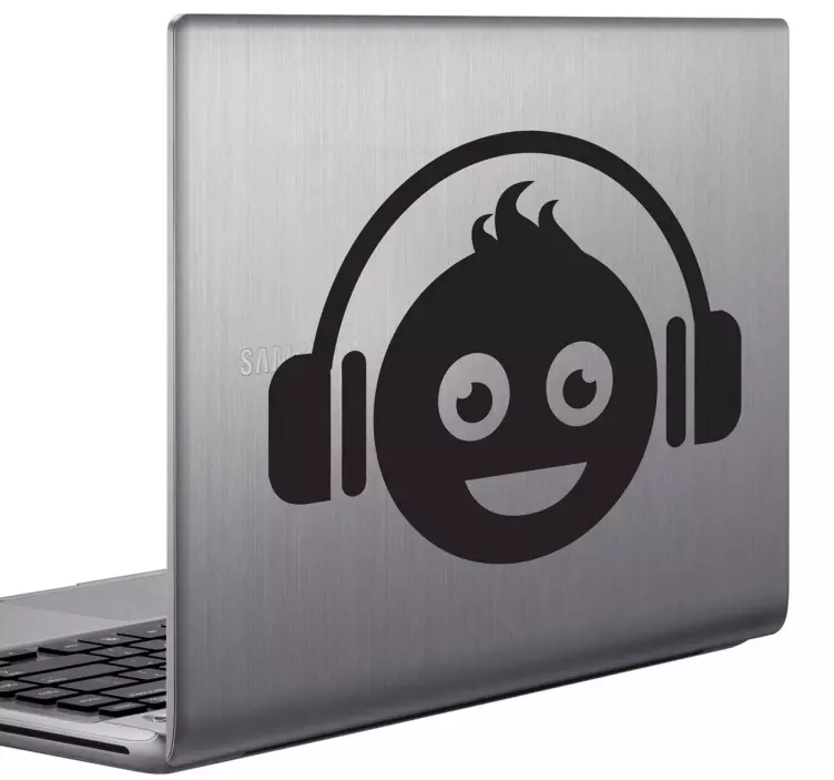 αυτοκόλλητο dj smiley laptop - TenStickers
