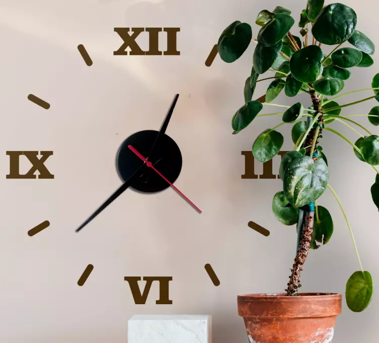 εύκολο και απλό με αυτοκόλλητο ρωμαϊκού ρολογιού - TenStickers