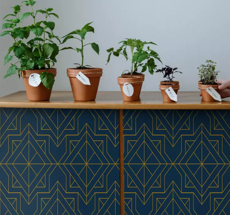 κομψό αυτοκόλλητο επίπλων με βαθύ μπλε σχέδιο - TenStickers