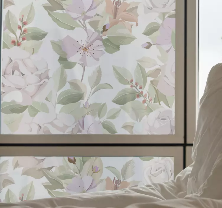 κομψό λουλούδι χωρίς ραφή μοτίβο αυτοκόλλητο - TenStickers