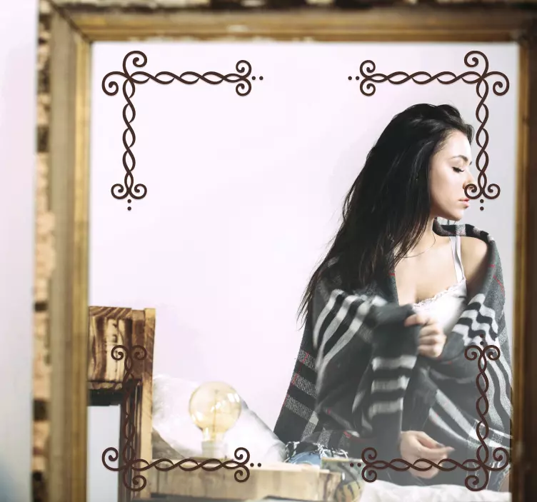 αυτοκόλλητο με κομψές γεωμετρικές γωνίες - TenStickers