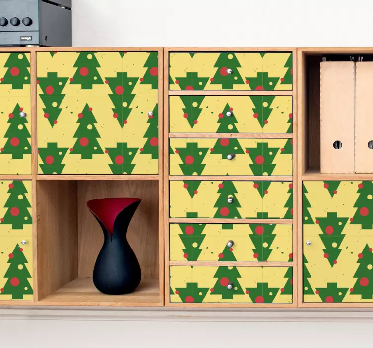 αυτοκόλλητο επίπλων πράσινων και κίτρινων δέντρων - TenStickers