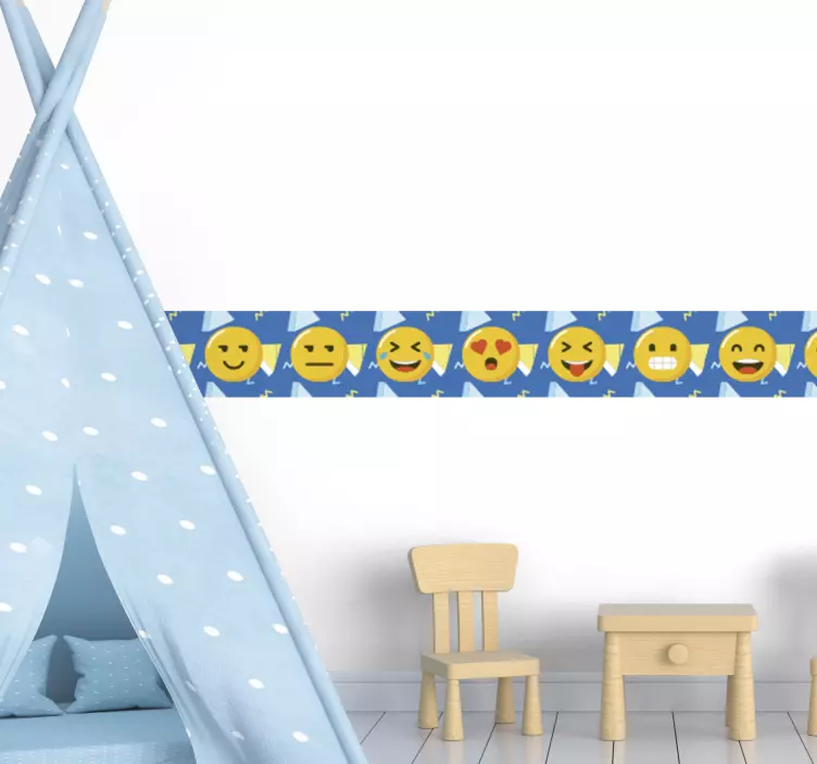αυτοκόλλητο περίγραμμα τοίχου emoji - TenStickers