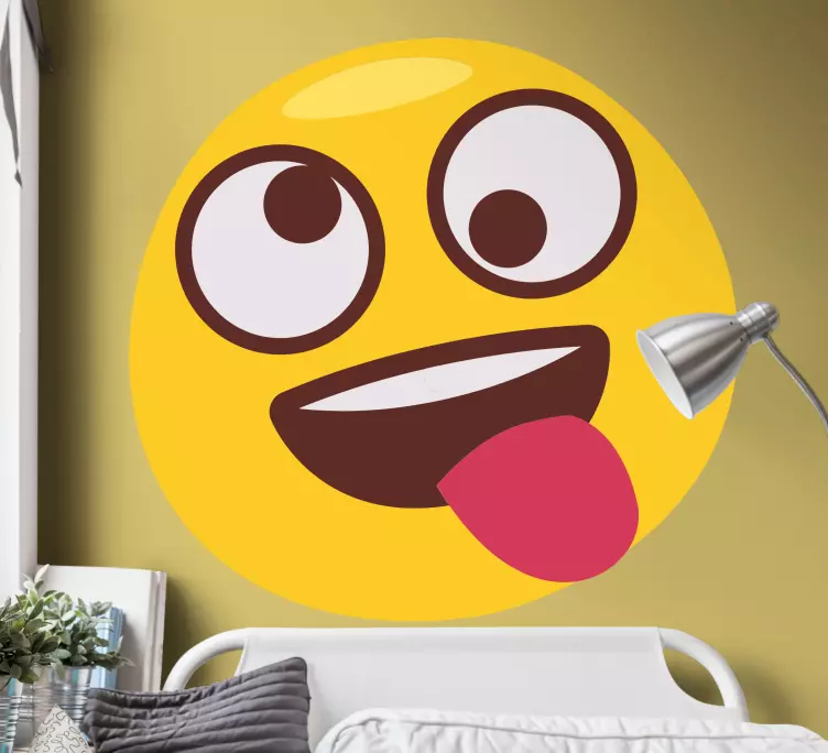 Emoji που τραβά το αυτοκόλλητο τοίχου της γλώσσας - TenStickers