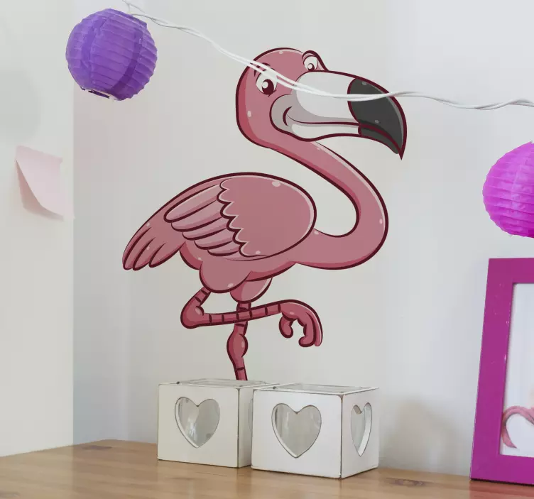 σμάλτο φλαμίνγκο με ροζ χρώμα - TenStickers