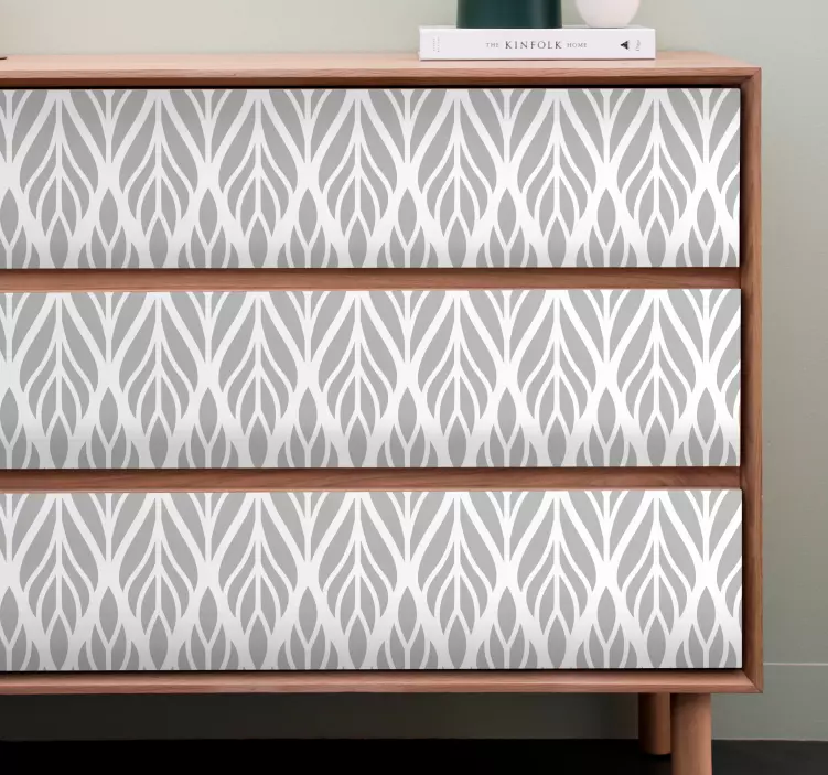 έθνικ λουλουδάτο γκρι μοτίβο επίπλων - TenStickers