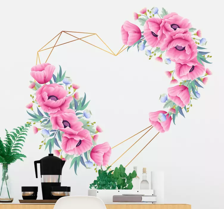 αυτοκόλλητο με ευκάλυπτο λουλούδια καρδιά αγάπη - TenStickers