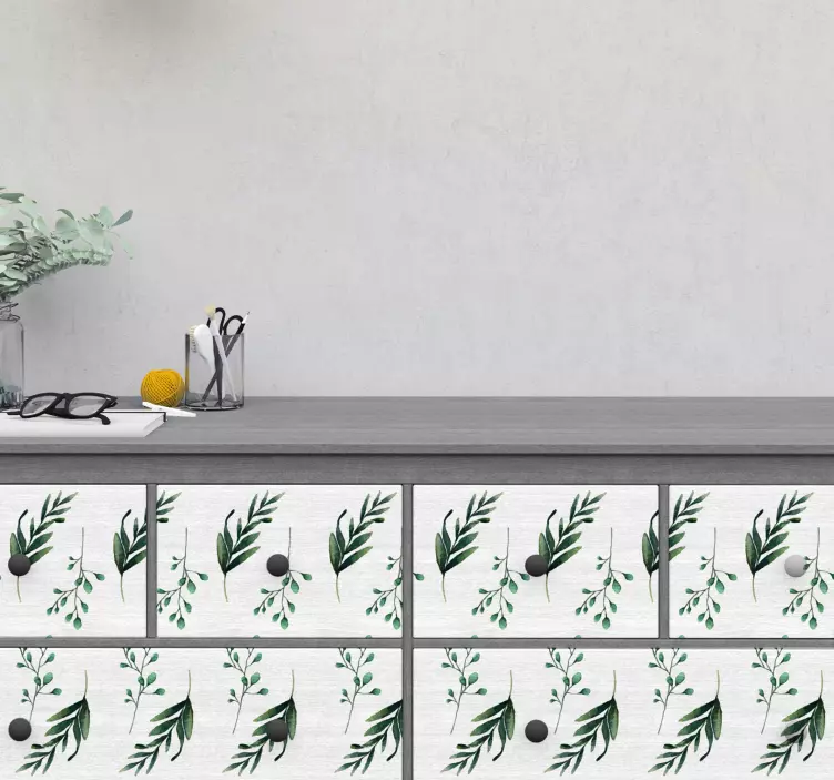 αυτοκόλλητο επίπλων μοτίβα ευκαλύπτου - TenStickers