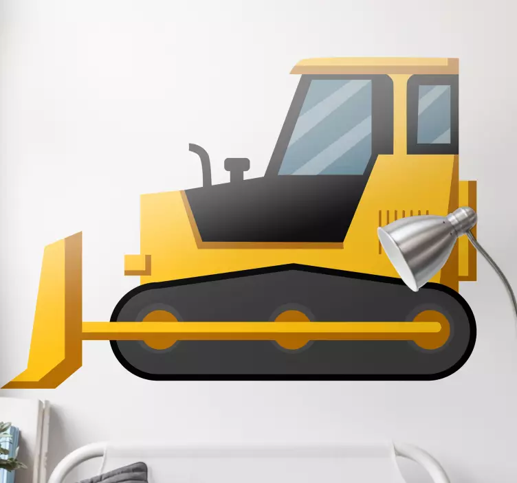 εκσκαφέας κίτρινο και μαύρο παιχνίδι μπουλντόζα - TenStickers