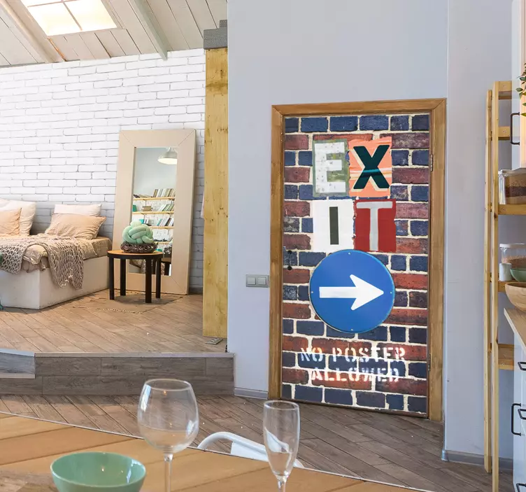 πινακίδα εξόδου αστικού τοίχου αυτοκόλλητο - TenStickers