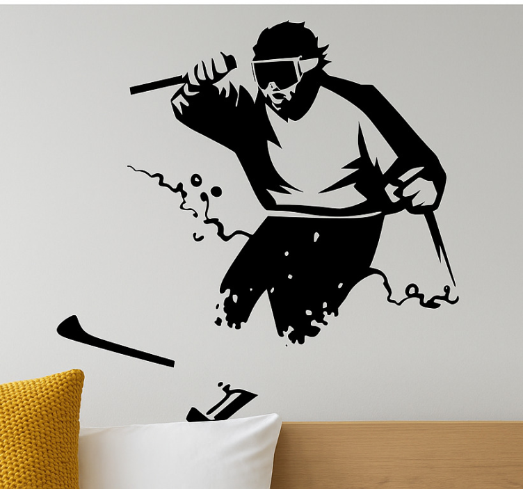 Αυτοκόλλητο για ακραίο σπορ freerider βαθιά στο χιόνι - TenStickers