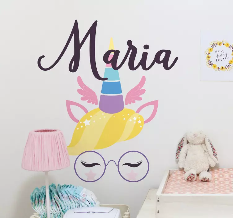 μάτια μονόκερων με ονόματα εξατομικευμένο decal - TenStickers