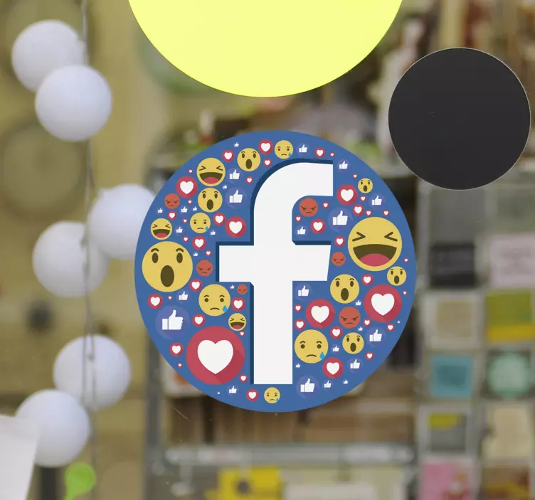 Decal παραθύρου λογότυπου emoji facebook - TenStickers