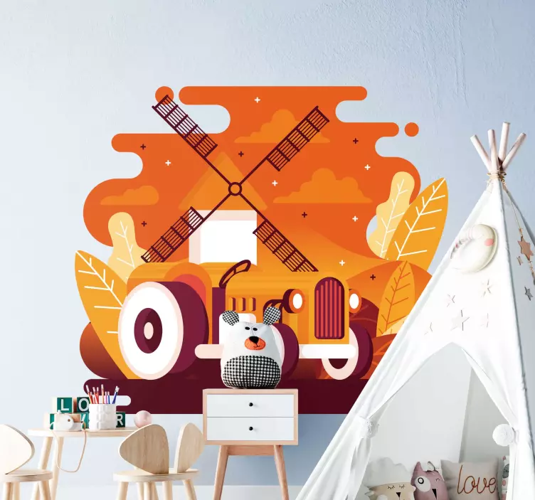 αγρόκτημα τοπίο σε αυτοκόλλητο παιχνίδι στυλ καρτούν - TenStickers