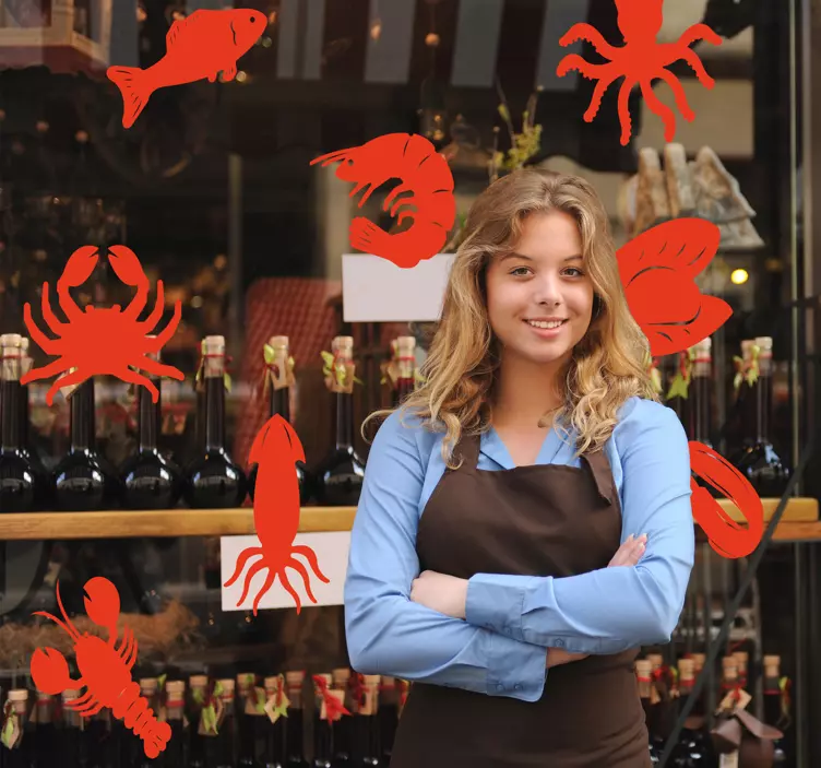 αυτοκόλλητο τοίχου ψαριού κατάστημα ψαριών - TenStickers