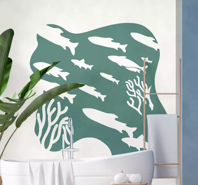 αυτοκόλλητο βινυλίου τοίχου ψαριών - TenStickers