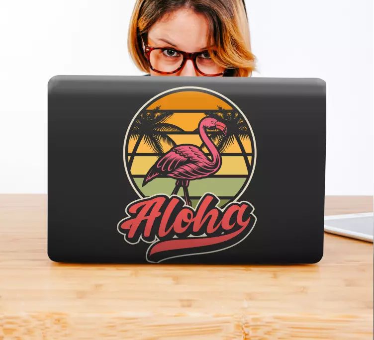 φλαμίνγκο μάρκα για φορητό υπολογιστή - TenStickers