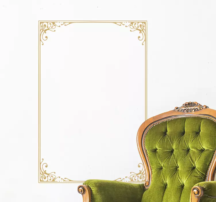 Floral πλαίσιο vintage τοίχο decal - TenStickers