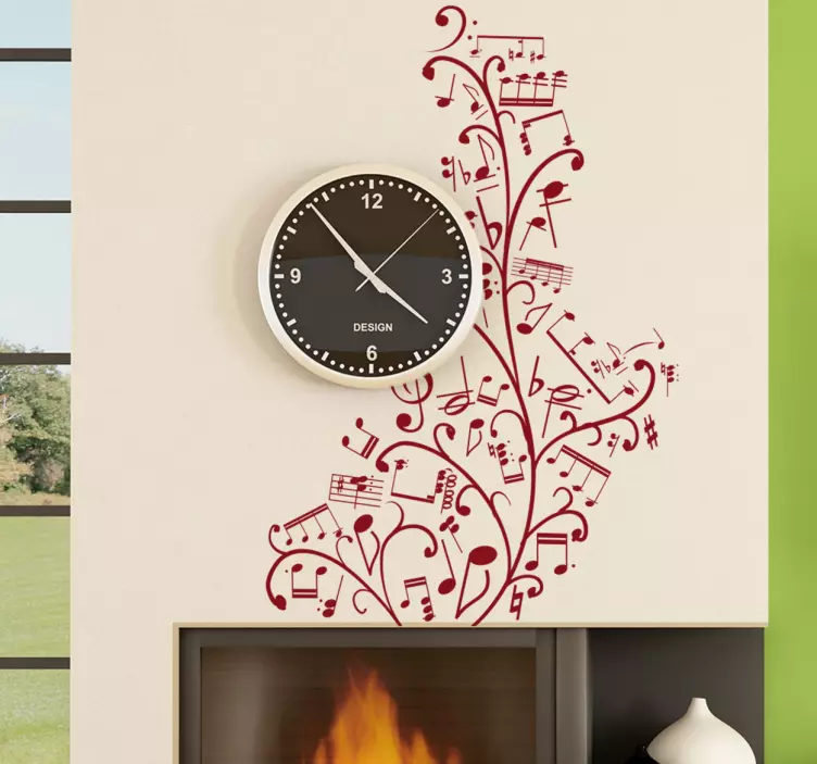 αυτοκόλλητο τοίχου με νότες λουλουδιών - TenStickers