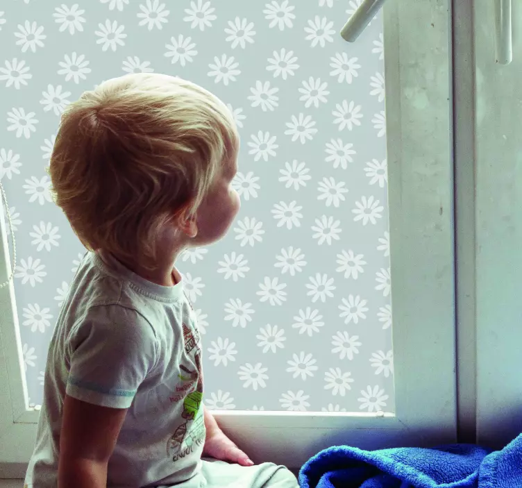 αυτοκόλλητο βινυλίου με λουλουδάτο παράθυρο - TenStickers