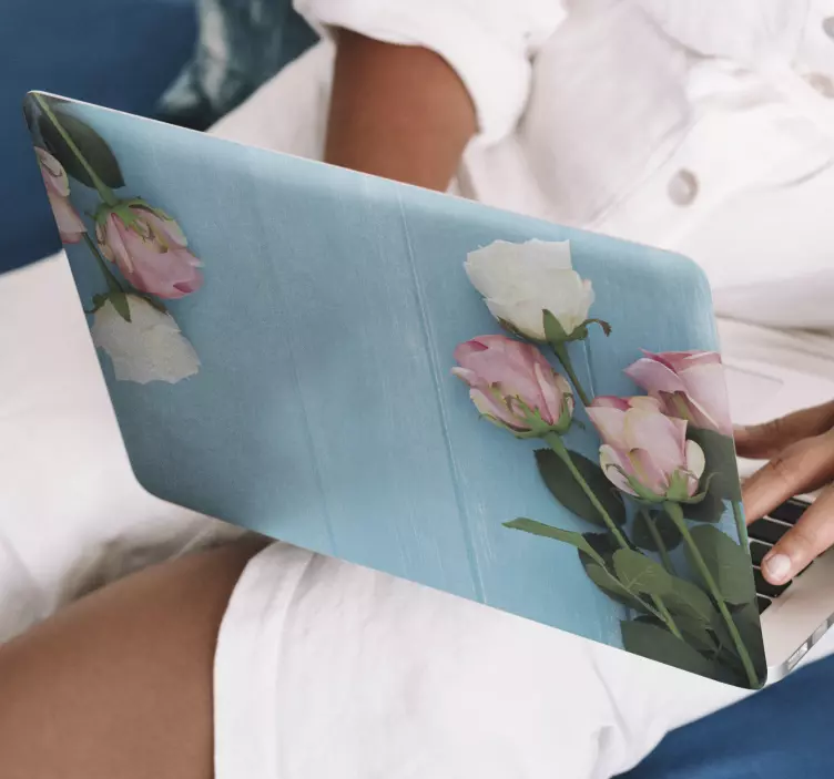 χρώμα λουλουδιών στο φόντο του φορητού υπολογιστή - TenStickers