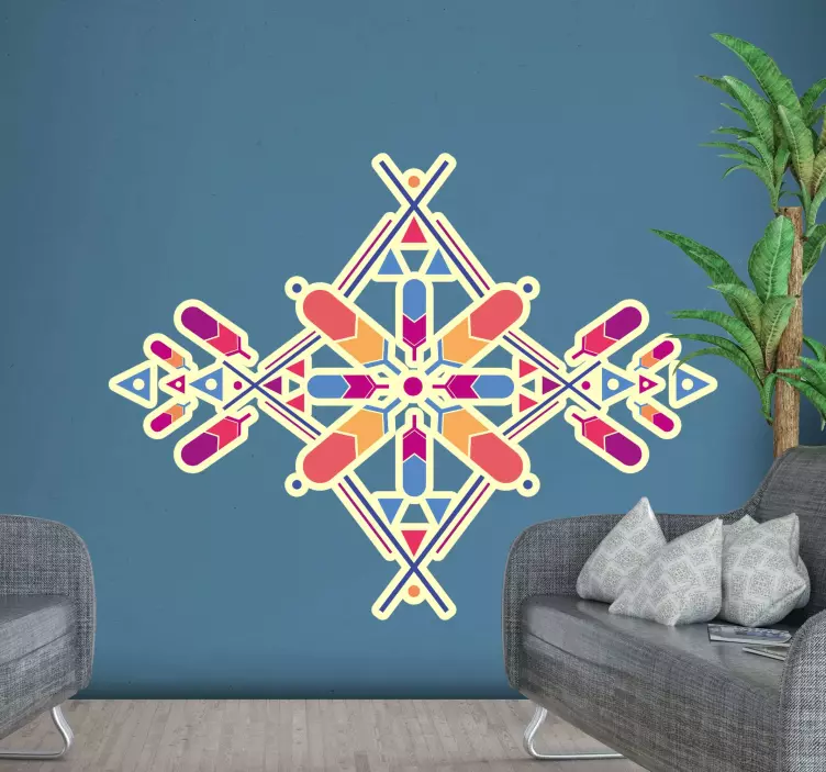 αυτοκόλλητο λαϊκό στολίδι λουλουδιών - TenStickers