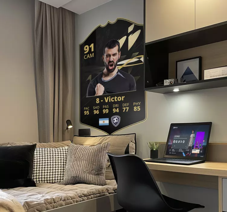 ποδόσφαιρο Αυτοκόλλητα Αθήνα μαύρη και χρυσή κάρτα - TenStickers