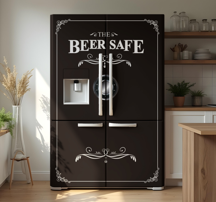 Αυτοκόλλητο ψυγείου με τη φράση «beer safe» - TenStickers