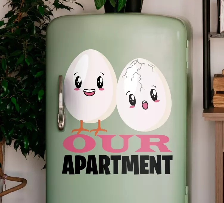 αυτοκόλλητο με αστεία αυγά γέλιο και ψυγείο κειμένου - TenStickers
