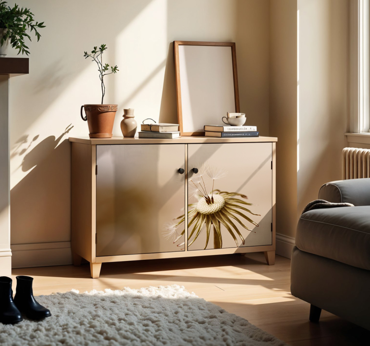 αυτοκόλλητο έπιπλα μπεζ πικραλίδα - TenStickers