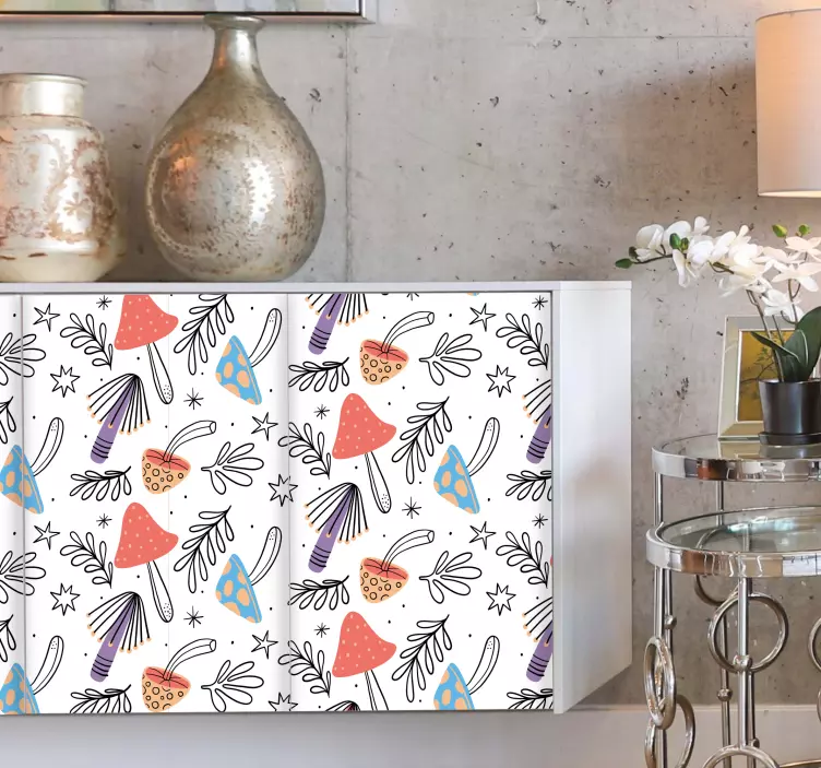 αυτοκόλλητο έπιπλα πολύχρωμα μοτίβα της φύσης - TenStickers