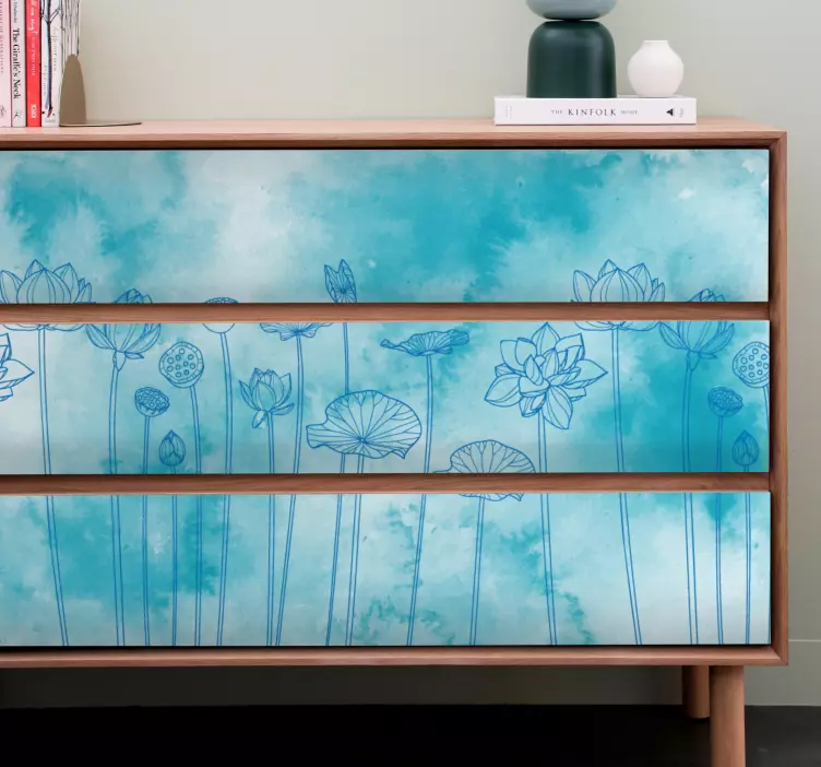 αυτοκόλλητο έπιπλα κομψή λουλουδάτη έμπνευση - TenStickers