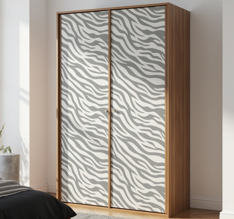 αυτοκόλλητο έπιπλα γκρίζα ζέβρα - TenStickers