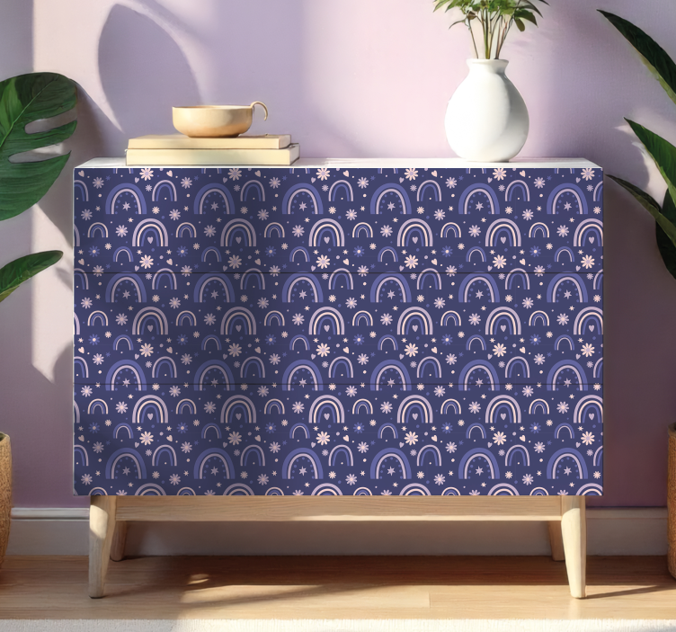 Αυτοκόλλητο έπιπλα μωβ ουράνια τόξα - TenStickers