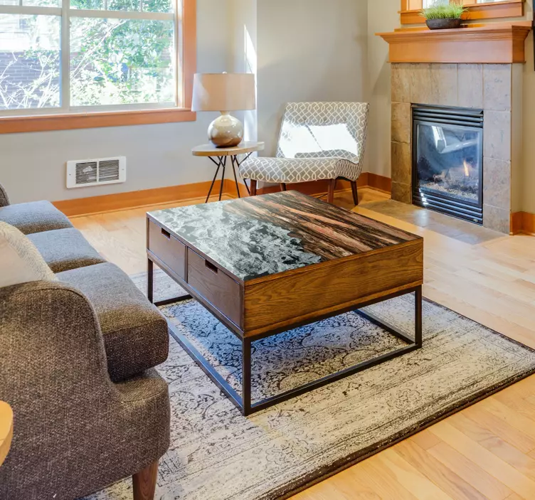 αυτοκόλλητο έπιπλα καυσόξυλα και πέτρα - TenStickers