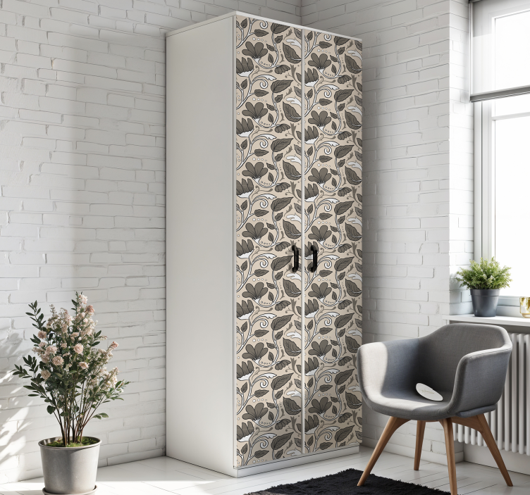 αυτοκόλλητο έπιπλα vintage φλοράλ - TenStickers