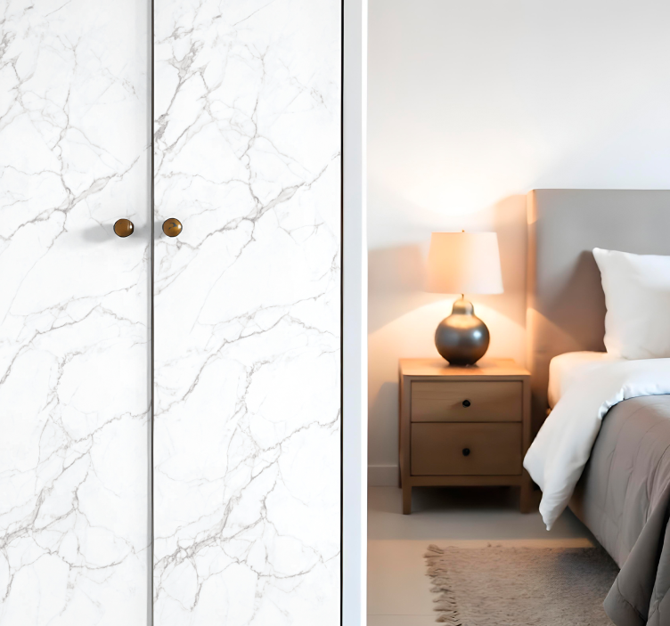 αυτοκόλλητο έπιπλα λευκό μάρμαρο - TenStickers