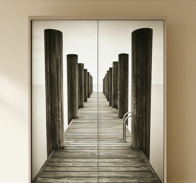 αυτοκόλλητο έπιπλα ξύλινη βεράντα - TenStickers