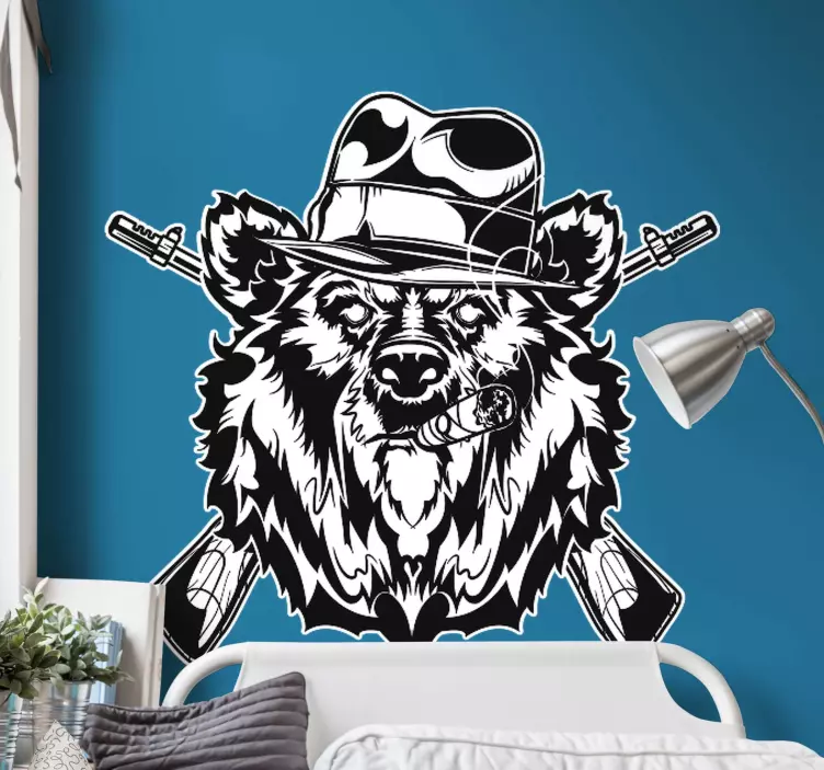 Gangster bear vintage decal - TenStickers