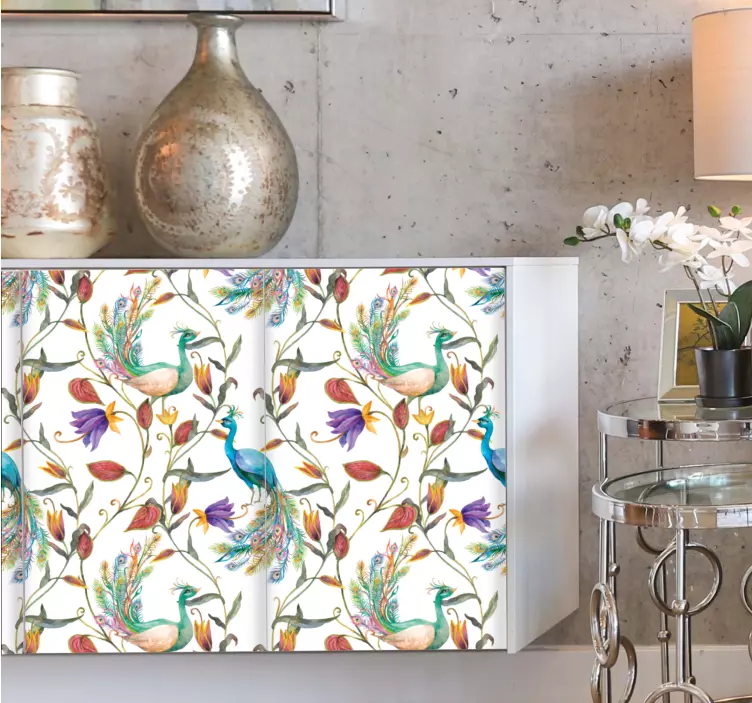 λουλούδια κήπου με χαλκομανία επίπλων - TenStickers