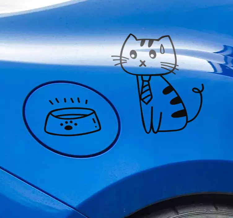 αυτοκόλλητο αυτοκινήτου gatto benzina - TenStickers