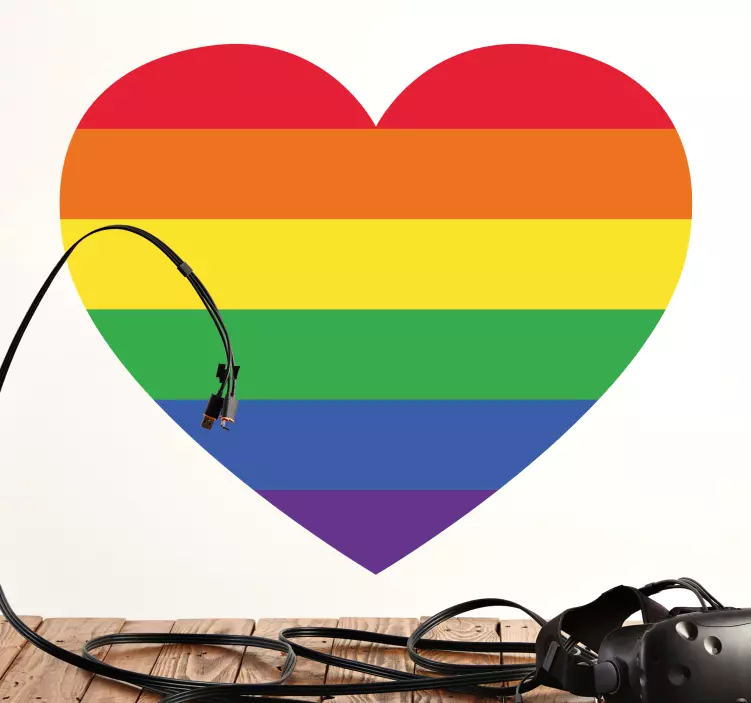 Gay υπερηφάνεια επίπεδη σε σχήμα καρδιάς εικονίδιο αυτοκόλλητο - TenStickers