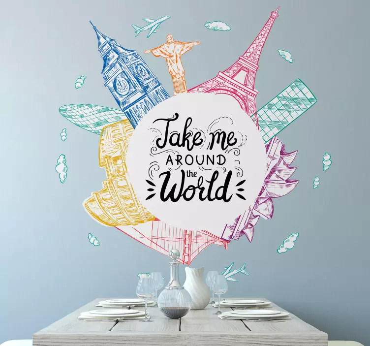 πολύτιμοι λίθοι σε όλο τον κόσμο ταξίδια αυτοκόλλητα - TenStickers