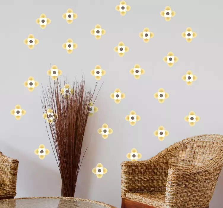 αυτοκόλλητο με γεωμετρικά μικρά λουλούδια - TenStickers