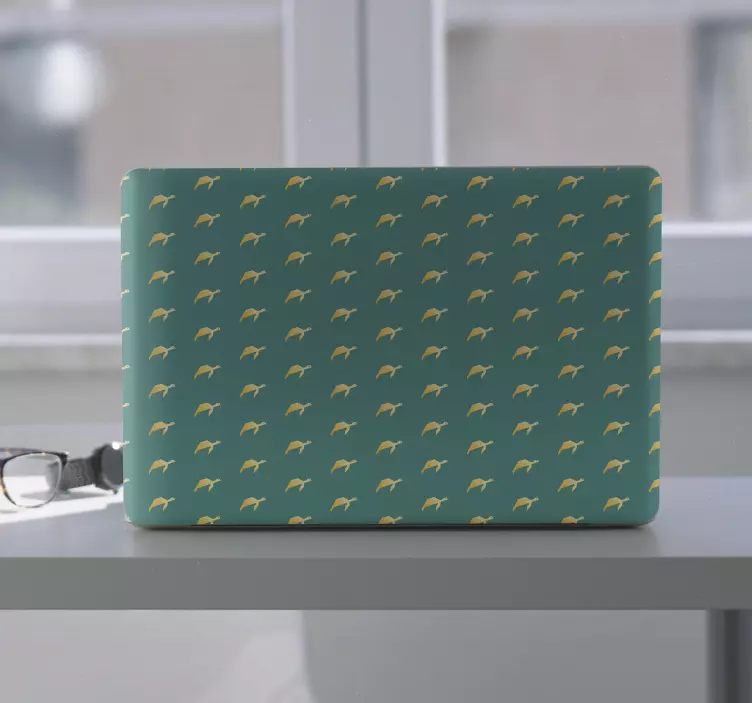 αυτοκόλλητο γεωμετρικά χελώνα φορητό υπολογιστή - TenStickers